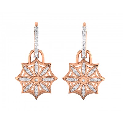 Reha Diamond floral earrings on diamond hoops